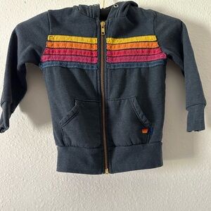 Kid's Aviator Nation 5 Stripe Hoodie Black